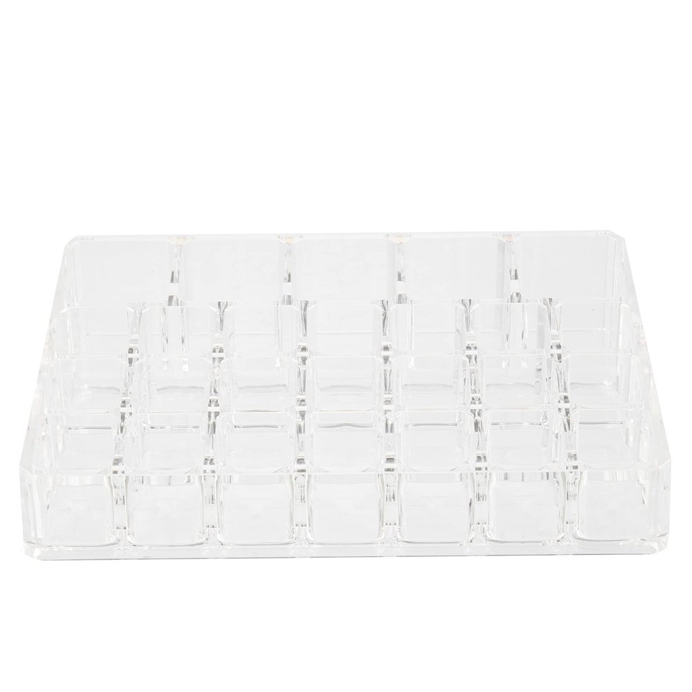 Beavorty 26grids Desktop Lipstick Rack Multi Lipstick Organizer Slots Cosmetic Storage Display Stand for Home and Vanity Use Transparent Holder