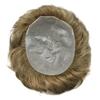 Toupee For Men Hair Unit Mens Hair Pieces European Human Hair 0.04mm Ultra Thin Skin Human Hair Replacement Systems Natural Hairline Mens Toupee 8 * 10, 18# MEDIUM BLONDE-100% density view 4