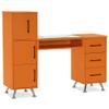 BarberPub Manicure Table, Nail Makeup Desk with Drawers, Storage Beauty Salon Workstation 2611 (Orange) view 1