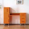 BarberPub Manicure Table, Nail Makeup Desk with Drawers, Storage Beauty Salon Workstation 2611 (Orange) view 2