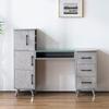 BarberPub Manicure Table, Nail Makeup Desk with Drawers, Storage Beauty Salon Workstation 2611 (Gold&Grey) view 2