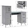 BarberPub Manicure Table, Nail Makeup Desk with Drawers, Storage Beauty Salon Workstation 2611 (Gold&Grey) view 3