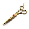 Professional Hair Cutting Shears, Professional 6 inch Upscale Gold Damascus hair cutting scissors haircut thinning barber tools cut shears Hairdressing scissors (Color : Set) view 2