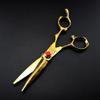 Professional Hair Cutting Shears, Professional 6 inch Upscale Gold Damascus hair cutting scissors haircut thinning barber tools cut shears Hairdressing scissors (Color : Set) view 4