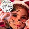 Leopard Face Tattoos Temporary, Fake Cat Face Stickers for Halloween Costume Accessories and Parties Men Women Boys Girls Body Makeup,9-Sheet view 1