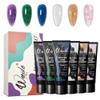 Wenida Reflective Holographic Glitter Extension Gel Kit - 6 Colors Diamond Builder Gel Set for Nail Enhancement, Home DIY Manicure Art view 1