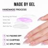 BTArtbox Press On Nails Medium- Christmas Supremely Fit & Natural Soft Gel Glue On Nails with Nail Glue, Reusable Stick On Nails in 15 Sizes - 30 Fake Nails Kit, Pink Sparkle view 4