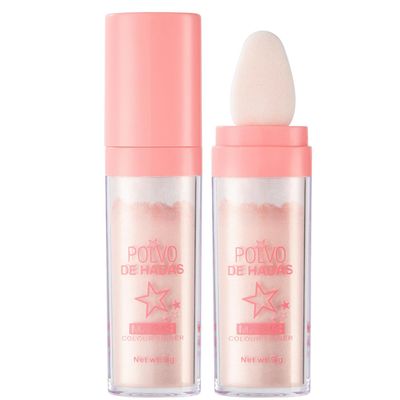 Polvo De Hadas Fairy Dust Highlight Patting Powder - Full Body Contouring and Clavicle Pearlescent Patting Powder for Face and Eye, Christmas Sparkling Body Glitter (#02 Fairy Pink)