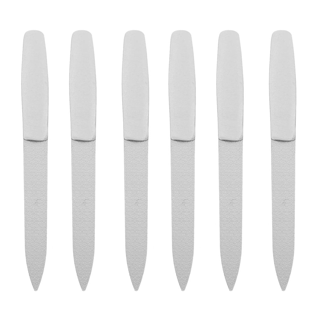 Beavorty 6pcs Stainless Steel Nail Files Nail Trimming Tools for Professional Manicure and Pedicure for Home Use and Travel