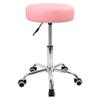 KKTONER Round Rolling Stool Chair PU Leather Height Adjustable Shop Stool Swivel Drafting Work SPA Salon Stools with Wheels Office Chair (Pink) view 1