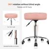 KKTONER Round Rolling Stool Chair PU Leather Height Adjustable Shop Stool Swivel Drafting Work SPA Salon Stools with Wheels Office Chair (Pink) view 4