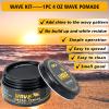 Goiple Wave Pomade for Men Strong Hold Easy Wash 360 Wave Training Hair Cream, Waves Grease for Men Promotes Layered Waves, Moisture, Control and Silky Shine Pomade Brushe Silky Durag Cap Set view 2