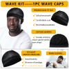 Goiple Wave Pomade for Men Strong Hold Easy Wash 360 Wave Training Hair Cream, Waves Grease for Men Promotes Layered Waves, Moisture, Control and Silky Shine Pomade Brushe Silky Durag Cap Set view 4