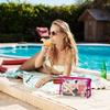 AsodSway Preppy Patch SPF Cosmetic Bag Summer SPF Varsity Letter Clear Toiletry Makeup Bag Waterproof PVC Cosmetic Case Multi-Function Zippered Makeup Pouch for Beach Pool, Pencil Case Pen Pouch view 4