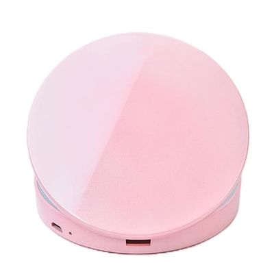 3 Color Lighting, Rechargeable 1X/2X Folding 2-Sided Magnification, Infinity Dimmable Touch Screen, Pocket LED Mirror, Travel Makeup Mirror with Light, Handheld Premium Texture Mirror (C.Pink)