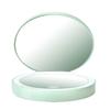 3 Color Lighting, Rechargeable 1X/2X Folding 2-Sided Magnification, Infinity Dimmable Touch Screen, Pocket LED Mirror, Travel Makeup Mirror with Light, Handheld Premium Texture Mirror (B.Green) view 1