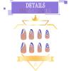 ookizom 24 Pcs Press on Nails Medium, Fake Nails Coffin for Nail Art Manicure Decoration, False Nails with Glue Acrylic Nails for Women and Girls (Heart-shaped Wave Style) view 2