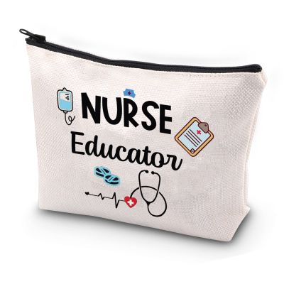 JYTAPP Nurse Makeup Bag Certified Nurse Educator Gift Nursing Instructor Zipper Pouch Cosmetic Bag Nursing Instructor Gift Clinical Nurse Educator Gift