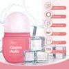 Cube Ice Roller for Face, Ice Facial Roller for Eyes Neck Naturally Tone and Tighten Skin, De-puff Eye Bags, Add a Healthy Glow Cryotherapy Enhance Skin Elasticity (Light Pink view 2