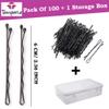 Temperia Bobby Hair Pins for Women & Girls (Pack of 100) | Stylish Bob Hairpins for Hairstyling | Hair Styling Accessories Clips (Black) view 2