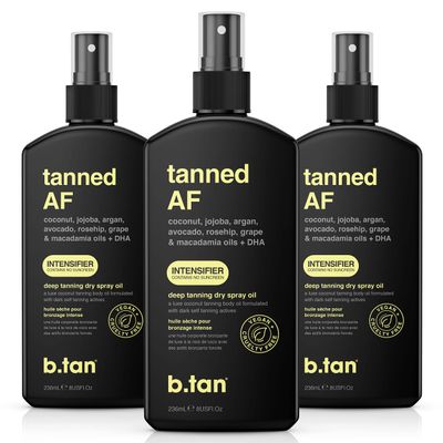 b.tan Intensifier Deep Dry Spray Tanning Oil | Get a Faster, Darker Sun Tan From Tan Accelerating Actives, Packed with Ultra Moisturizing Oils to Keep Skin Hydrated, Vegan, 8 Fl Oz, 2 Pack