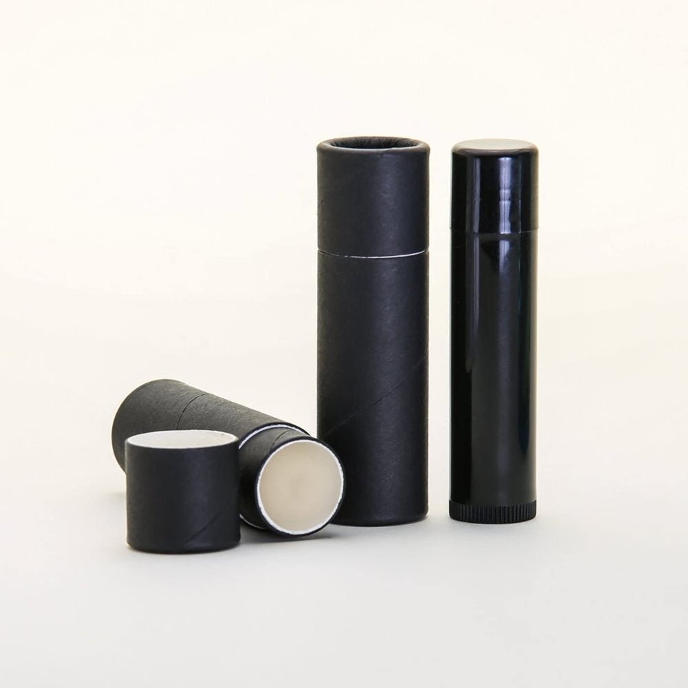 9 mL Black Kraft Paperboard Lip Balm/Salve/Cosmetic/Lotion Tubes (1000)