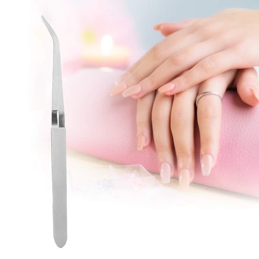 ZJchao Gel Tips Sculpture Tweezers Clip, Tweezers Nails Pinch, Stainless Steel Tweezers Acrylic Paillette Tweezers Shapes Stainless Steel Clip, Nail Art Multifunction Nail Nippers