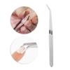ZJchao Gel Tips Sculpture Tweezers Clip, Tweezers Nails Pinch, Stainless Steel Tweezers Acrylic Paillette Tweezers Shapes Stainless Steel Clip, Nail Art Multifunction Nail Nippers view 3