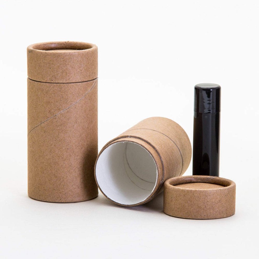 70 mL Kraft Brown Paperboard Lip Balm/Salve/Cosmetic/Lotion Tubes (100)