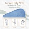 Exec-U-Gift Microfiber Hair Towel Wrap Super Absorbent Twist Turban Dry Hair Cap with Button Fasten view 4