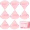 8 Pcs Cotton Powder Puff Face,JASSINS Triangle super soft for Both dry and wet Makeup Setting/Concealer/Loose and Body Powder/Foundation/Blush Makeup Sponge Set (Pink) view 1