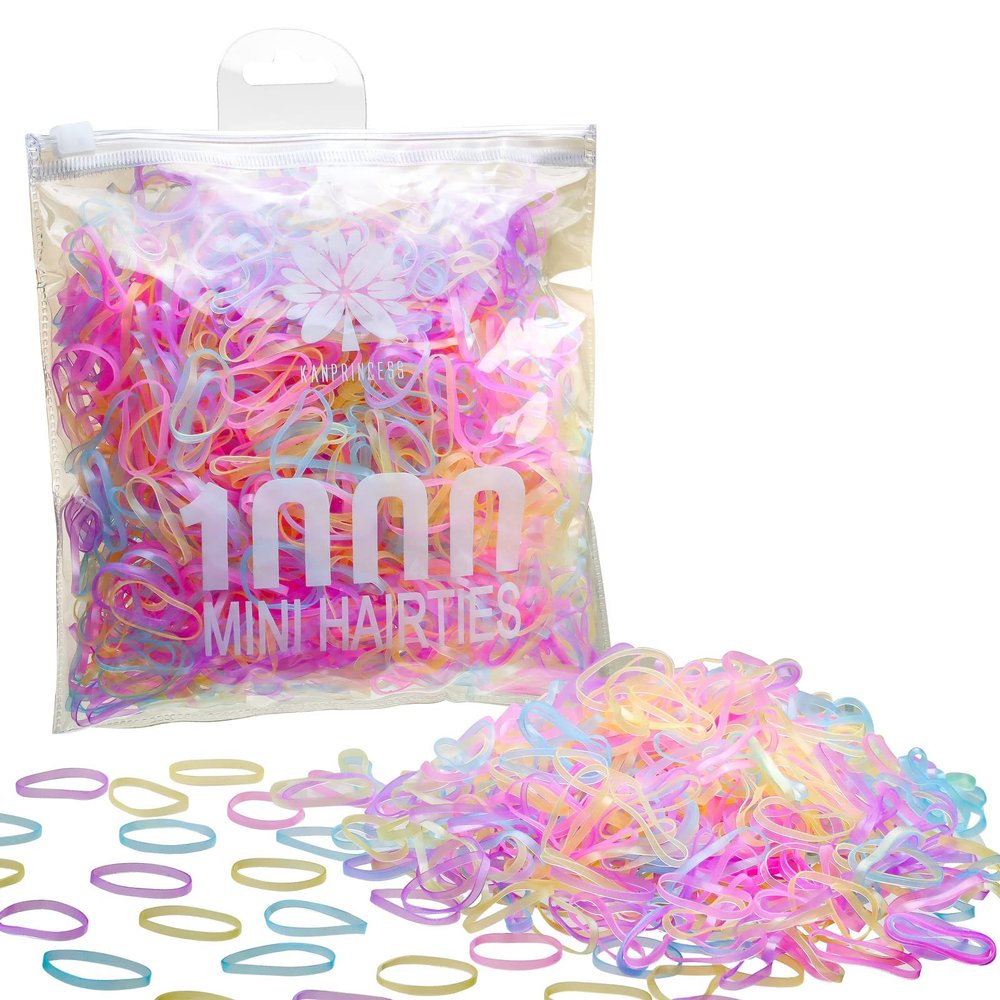 KANPRINCESS 1000PCS Hair Rubber Bands(pink)
