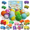 Bath Bombs for Kids with Surprise Toys Inside, 9 Pack Pull-Back Car Bath Bombs Gift Set for Boys Girls Birthday Easter Egg Xmas, Bubble Kids Safe Bath Fizzy Ball with 3 Multifunctional Vehicles Cars view 1