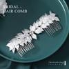 Easedaily Leaf Bride Wedding Hair Comb Silver Leaves Bridal Headpiece Crystal Hair Accessories for Women and Girls view 3
