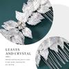 Easedaily Leaf Bride Wedding Hair Comb Silver Leaves Bridal Headpiece Crystal Hair Accessories for Women and Girls view 4