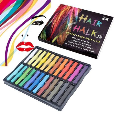 Magik 12-24 Color Set Temporary Hair Chalk Set Washable Color One-time Dye Kid Safe (24 Colors Set)