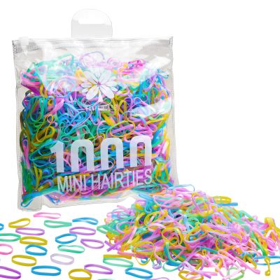 KANPRINCESS 1000PCS Hair Rubber Bands(rainbow)