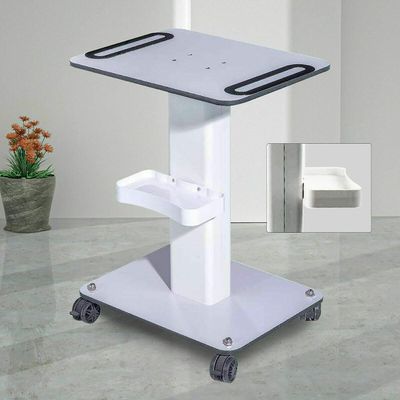 Beauty Salon Trolley Cart, 20.5x15.7x27.2in White Stand With Wheels and Large Storage Fence, Rolling Organizer, Max Load 110lbs