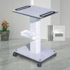 Beauty Salon Trolley Cart, 20.5x15.7x27.2in White Stand With Wheels and Large Storage Fence, Rolling Organizer, Max Load 110lbs view 1