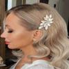 Easedaily Rhinestone Bride Wedding Hair Comb Gold Crystal Bridal Hair Piece Hair Accessories for Women and Girls view 1