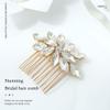 Easedaily Rhinestone Bride Wedding Hair Comb Gold Crystal Bridal Hair Piece Hair Accessories for Women and Girls view 2