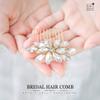 Easedaily Rhinestone Bride Wedding Hair Comb Gold Crystal Bridal Hair Piece Hair Accessories for Women and Girls view 3