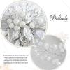 Easedaily Crystal Bride Wedding Hair Comb Silver Leaf Bridal Hair Piece Pearl Hair Accessories for Women and Girls view 3