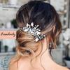 Easedaily Crystal Bride Wedding Hair Comb Silver Leaf Bridal Hair Piece Pearl Hair Accessories for Women and Girls view 4