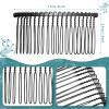 5 Pieces 20 Teeth Metal Hair Comb Wedding Bridal Veil Comb Silver Hair Clip Accessories for Women view 2