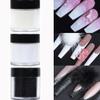 6pcs White Rainbow Nail Glitter Holographic Shining Nail Glitter Candy Coat Powder Sugar Coating Effect Silver Nail Powder Nail Art Decorations Dust Diamond Black Dust for Nails view 4