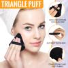 Meanplan 100 Pcs Powder Puff Face Soft Makeup Sponge Triangle Powder Puffs for Loose Velour Cosmetic Foundation Wet Dry Sponge Makeup Tools(Black) view 3