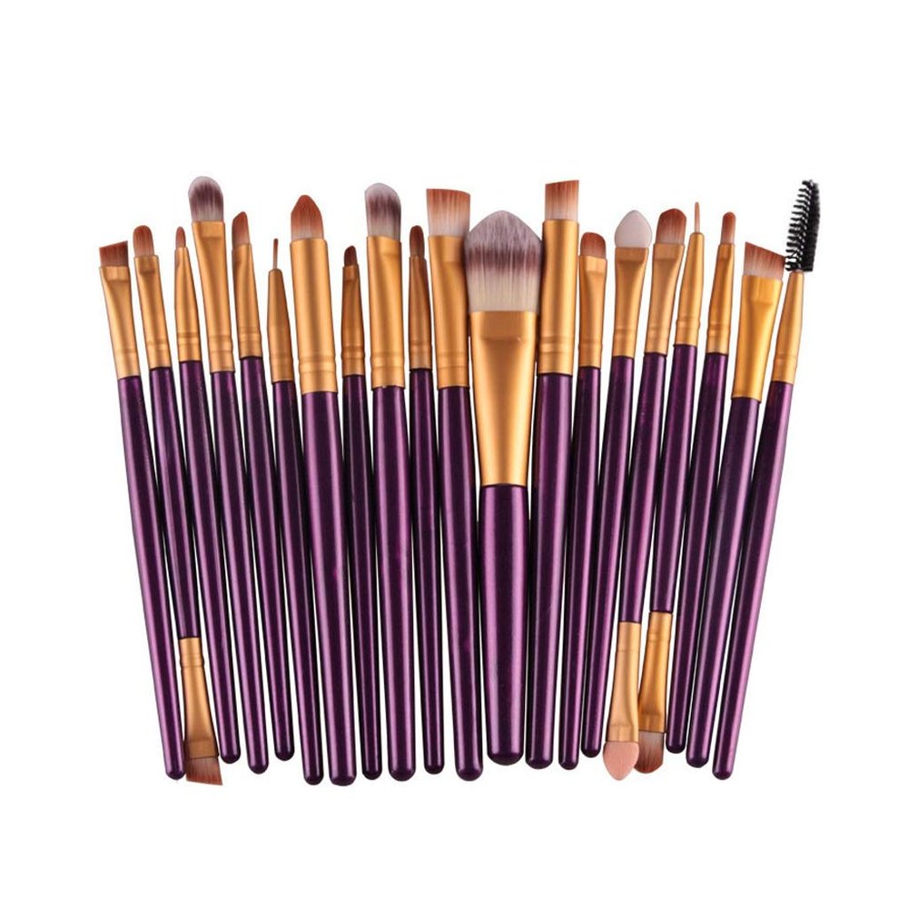 YQBUER 20 Pcs Makeup Brush Set Tool Makeup Wash for Eye Makeup Foundation Eye Shadow and Other Cosmetics Tools (Color : C)