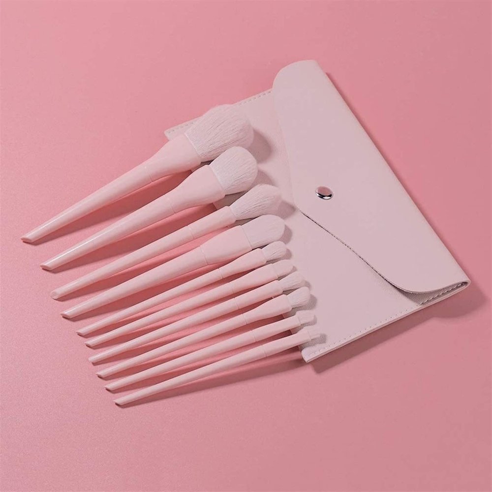 YQBUER Makeup Brush Ten Packs of Makeup Brushes Foundation Eyeshadow and Blush Brushes Pink Multifunctional Beauty Tools Cosmetic Products