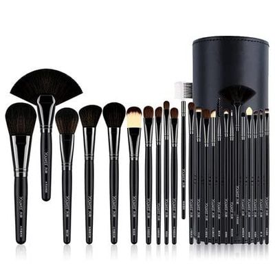 YQBUER Makeup Brush Profissional Makeup Brushes Set 24pcs Soft Cosmetic Foundation Powder Blush Eyeliner Brush with Bag Cosmetic Products (Size : E)